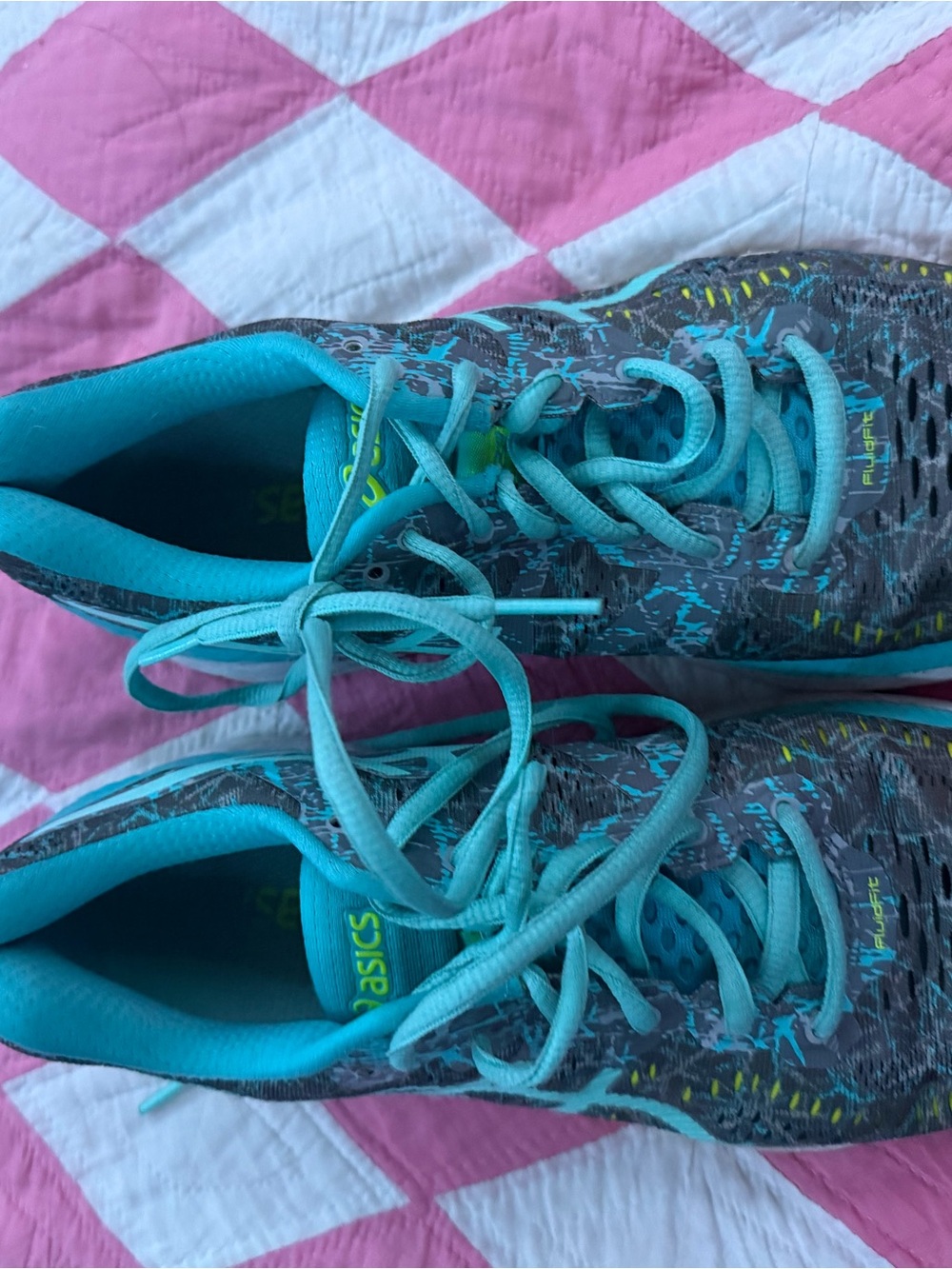 ASICS Women's Turquoise and Gray Athletic Running Shoes